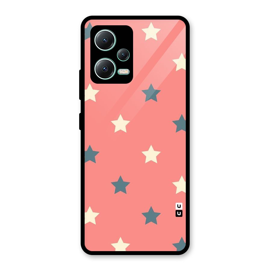 Diagonal Stars Glass Back Case for Redmi Note 12 5G