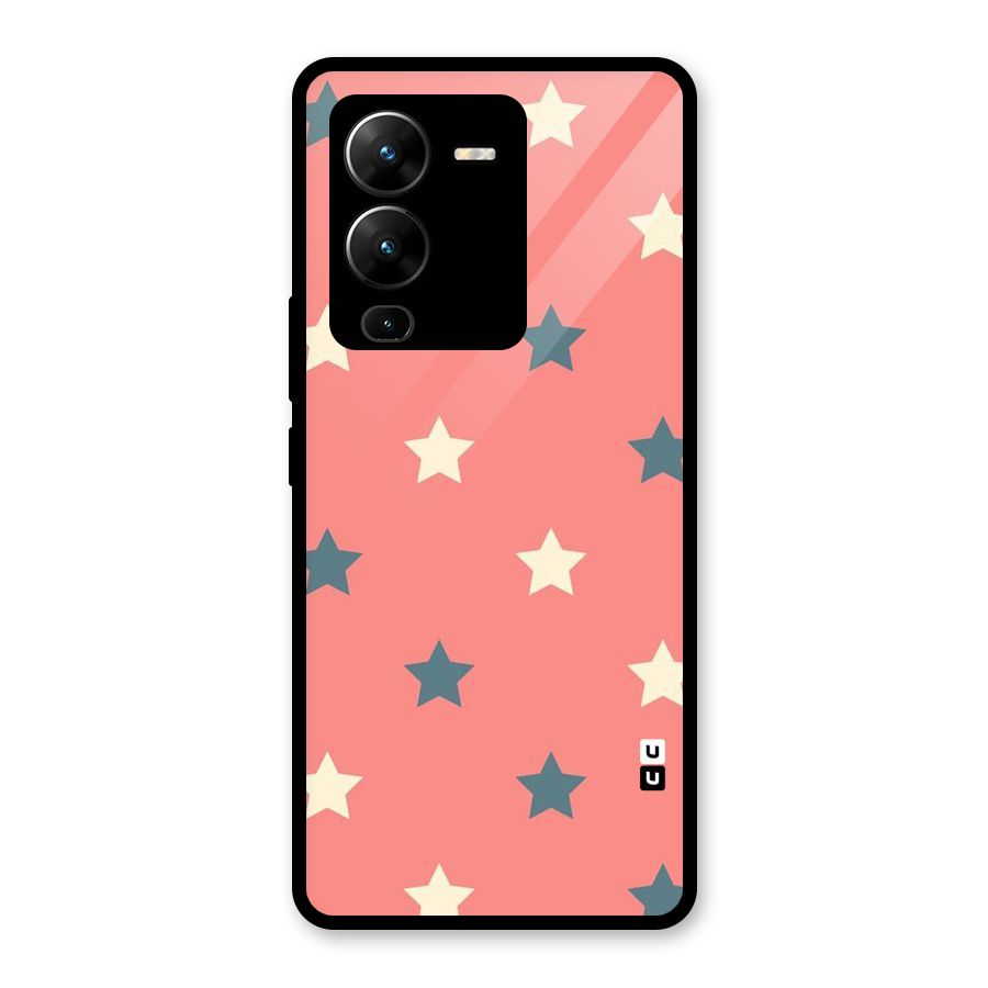 Diagonal Stars Glass Back Case for Vivo V25 Pro
