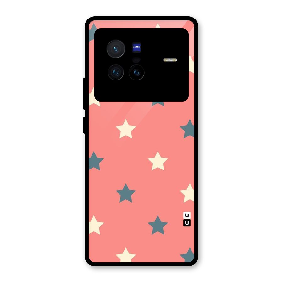 Diagonal Stars Glass Back Case for Vivo X80