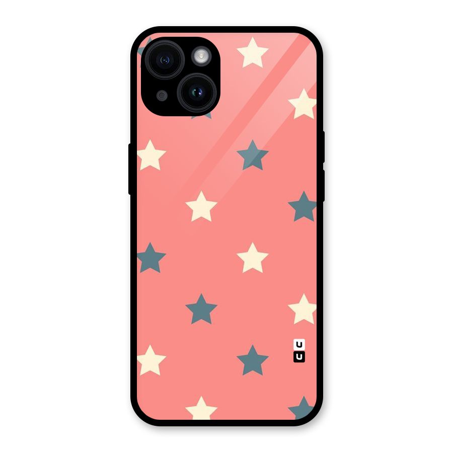 Diagonal Stars Glass Back Case for iPhone 14