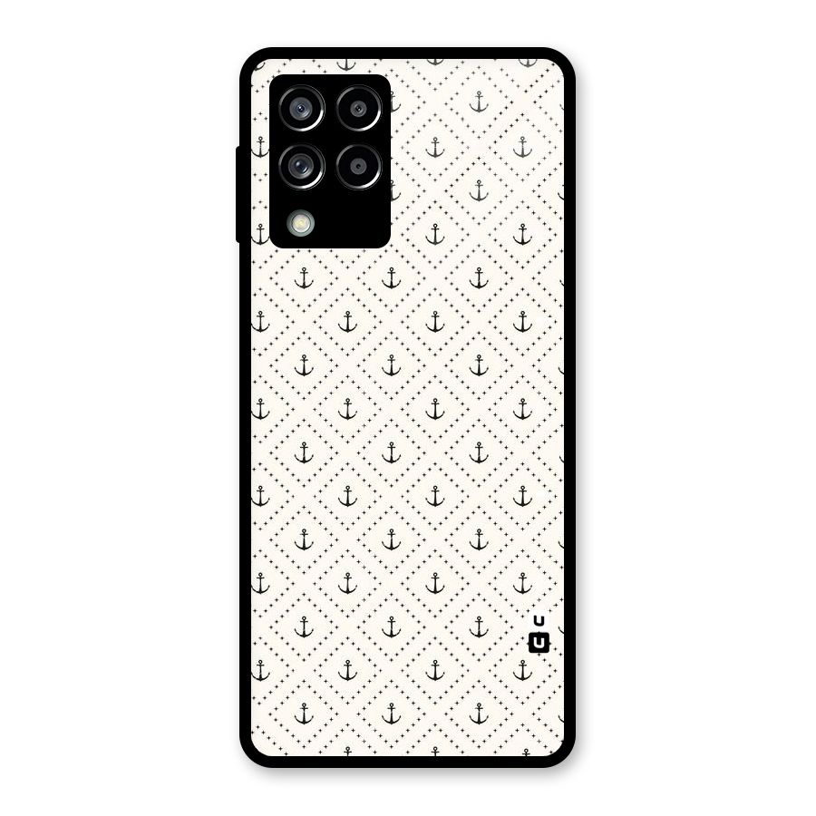 Diamond Anchor Design Glass Back Case for Galaxy M53 5G
