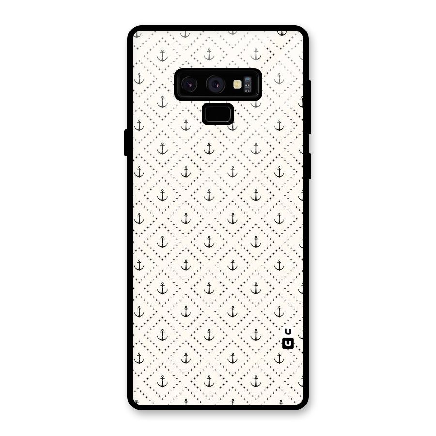 Diamond Anchor Design Glass Back Case for Galaxy Note 9