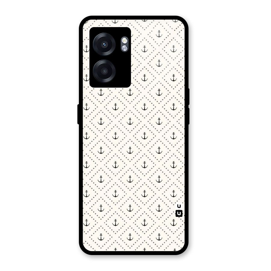 Diamond Anchor Design Glass Back Case for Oppo K10 (5G)