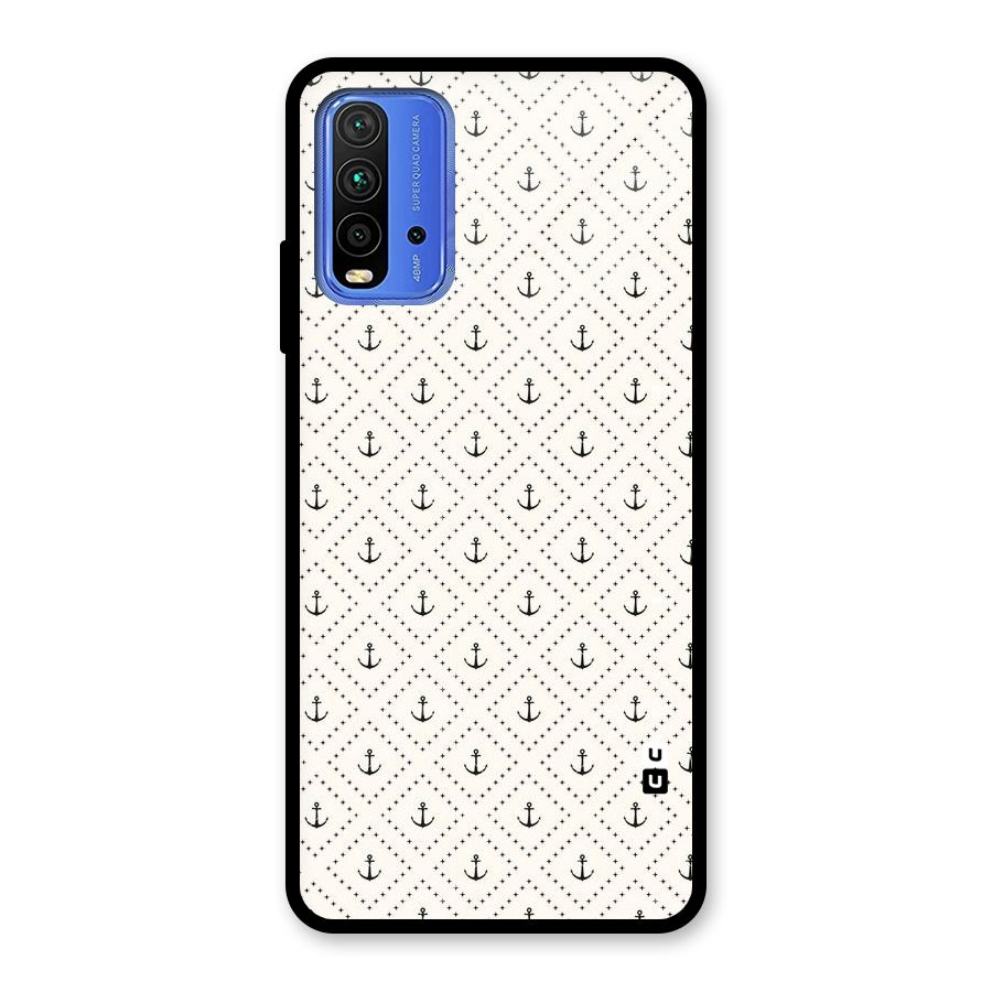 Diamond Anchor Design Glass Back Case for Redmi 9 Power