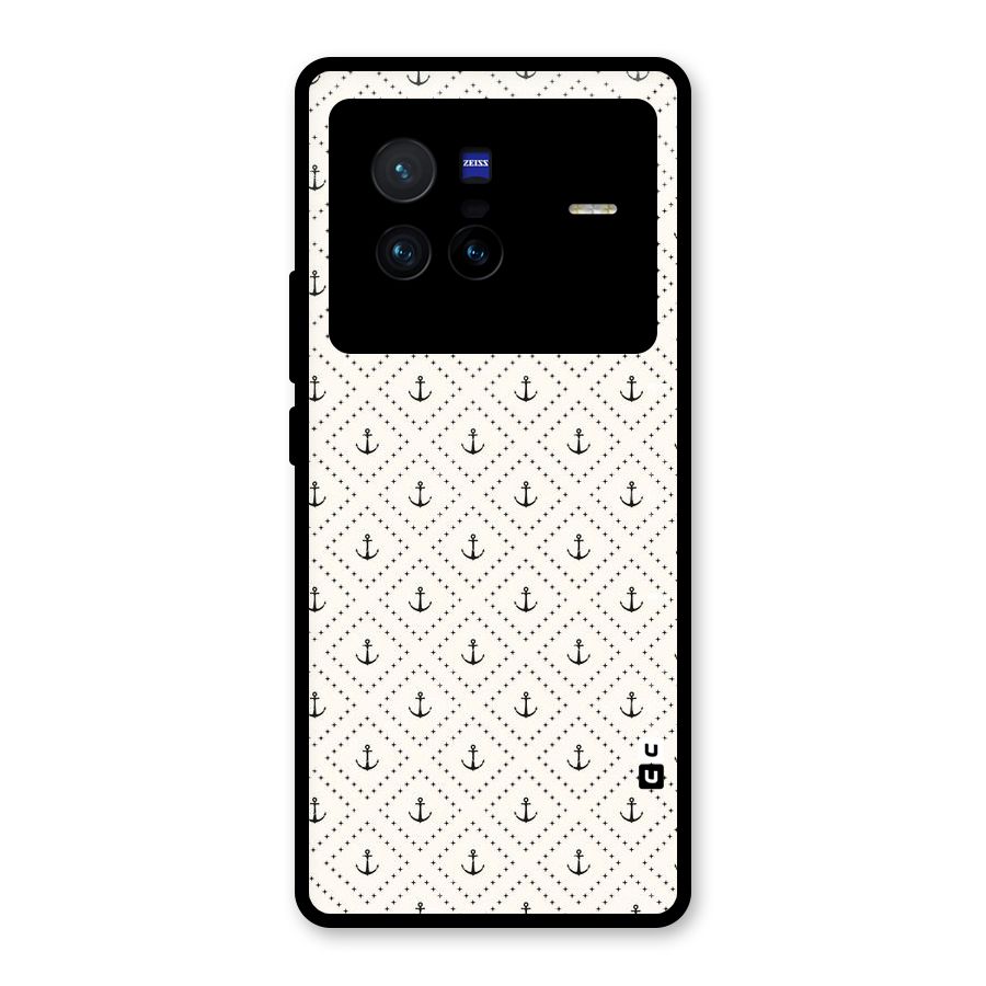 Diamond Anchor Design Glass Back Case for Vivo X80