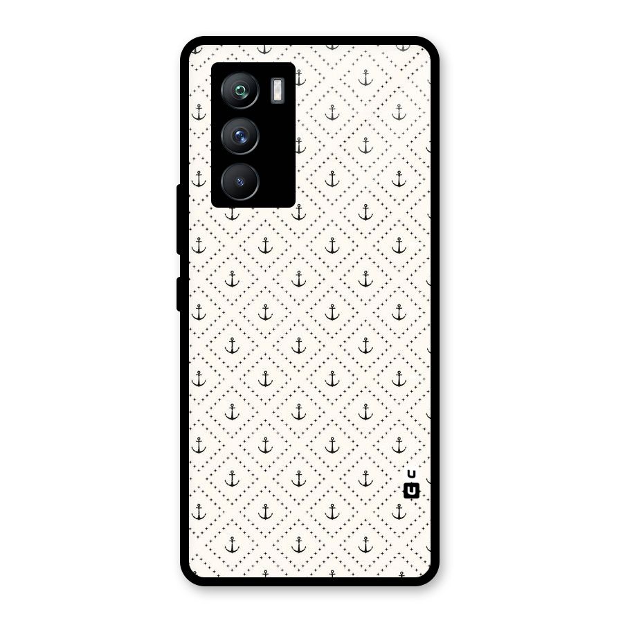 Diamond Anchor Design Glass Back Case for Vivo iQOO 9 SE