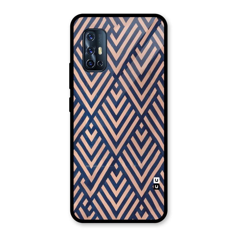 Diamond Blues Glass Back Case for Vivo V17