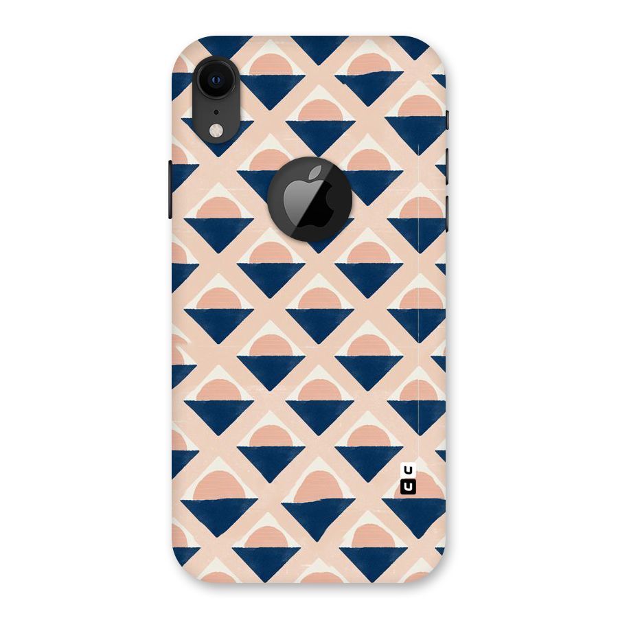 Diamond Circle Pattern Back Case for iPhone XR Logo Cut