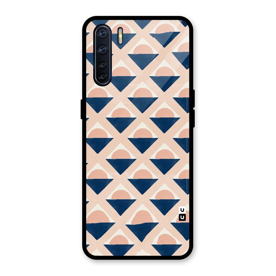Diamond Circle Pattern Glass Back Case for Oppo F15
