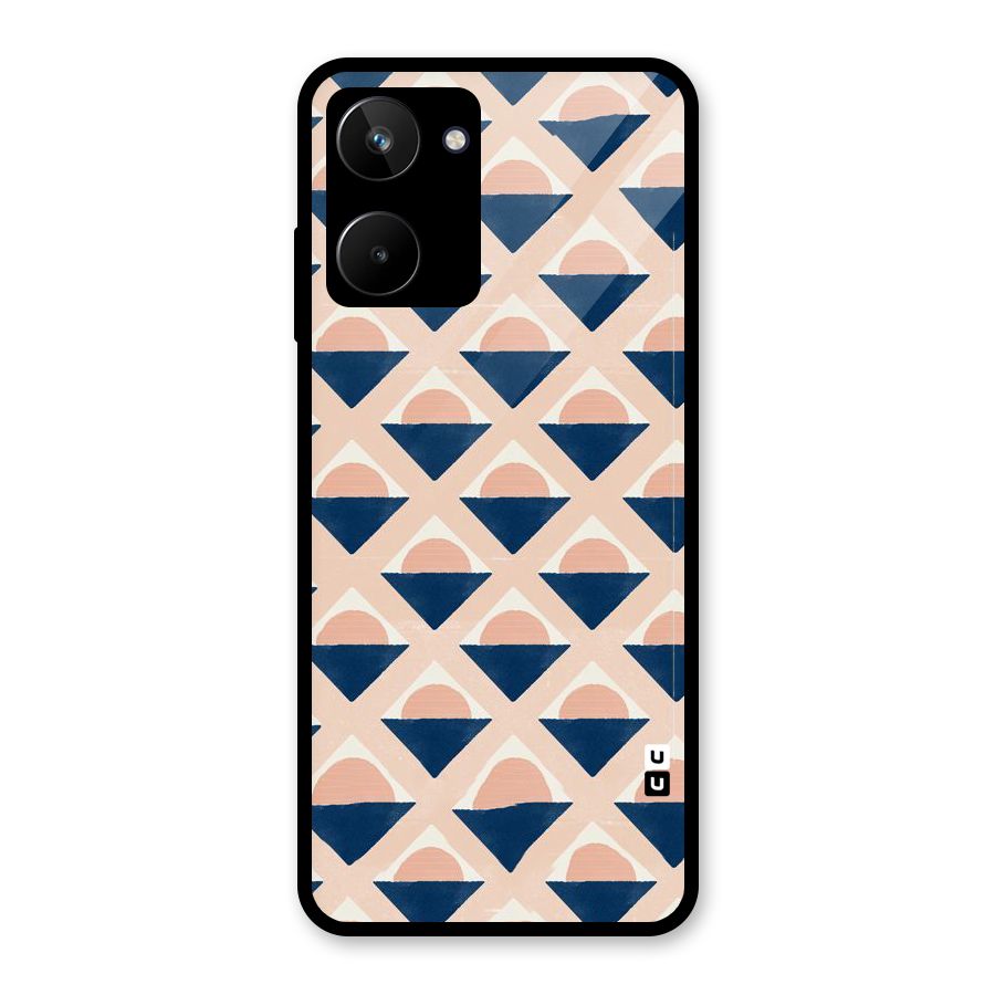 Diamond Circle Pattern Glass Back Case for Realme 10