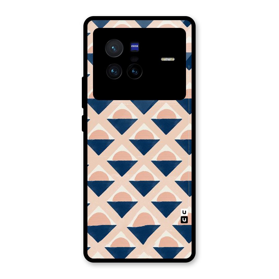 Diamond Circle Pattern Glass Back Case for Vivo X80