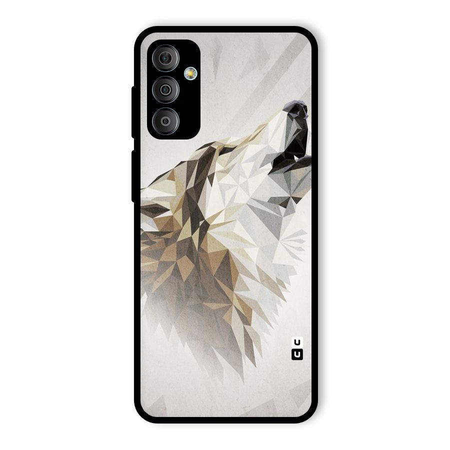Diamond Wolf Glass Back Case for Galaxy F23