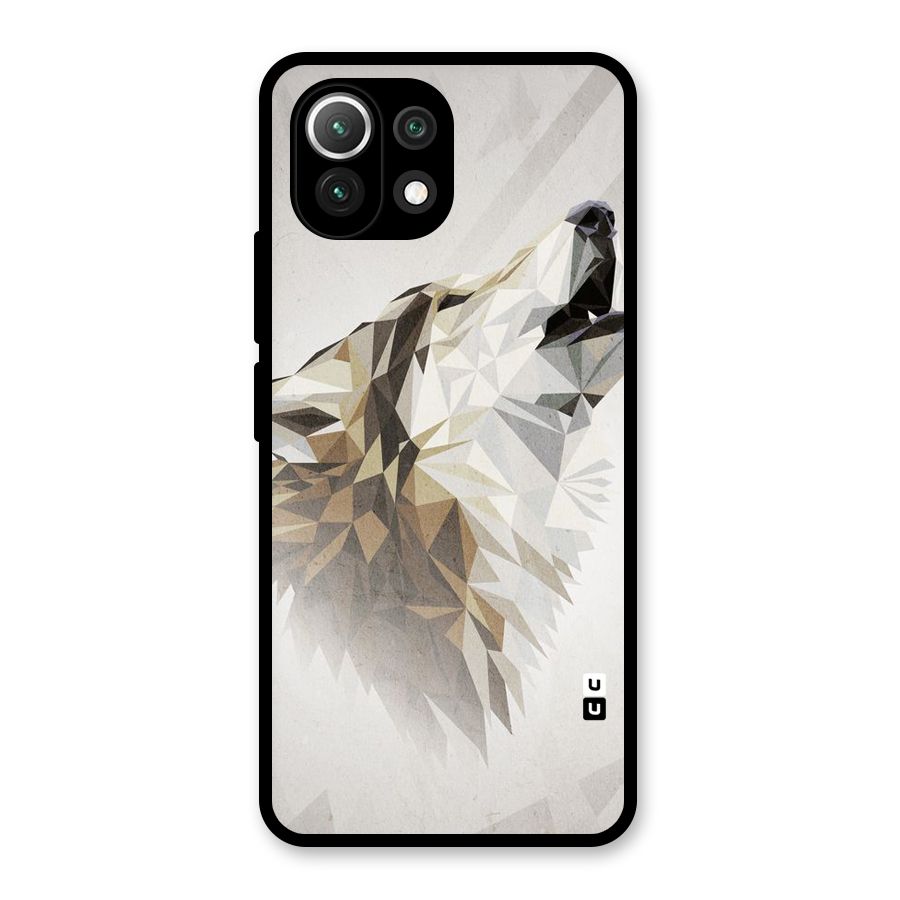 Diamond Wolf Glass Back Case for Mi 11 Lite NE 5G