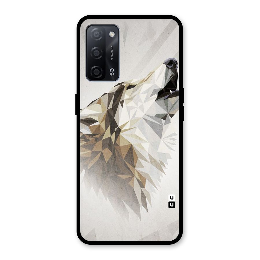 Diamond Wolf Glass Back Case for Oppo A53s 5G