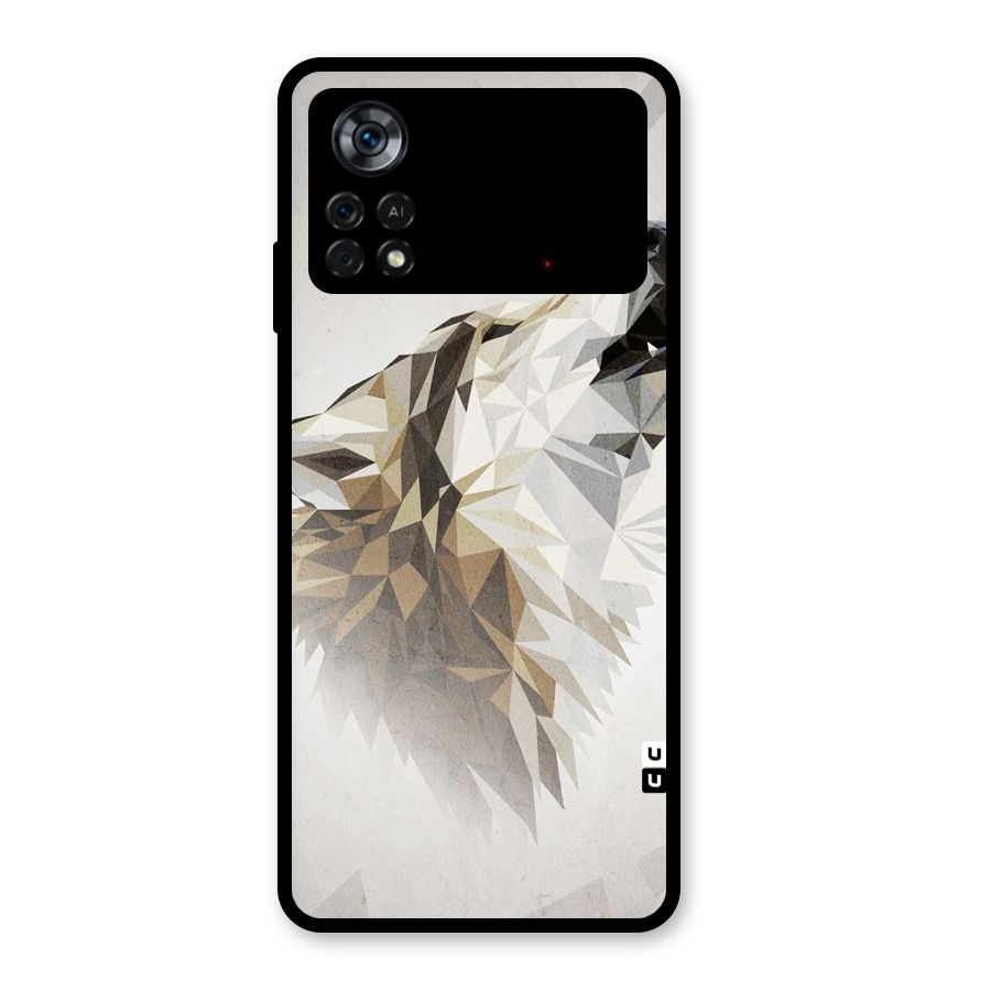 Diamond Wolf Glass Back Case for Poco X4 Pro 5G