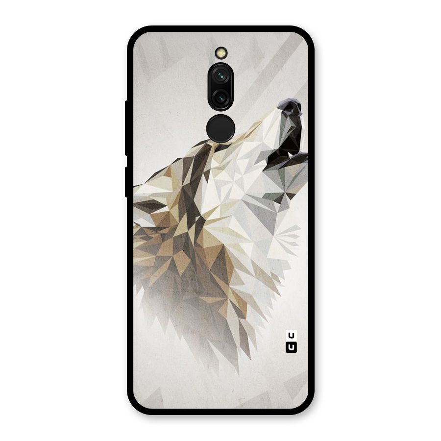 Diamond Wolf Glass Back Case for Redmi 8