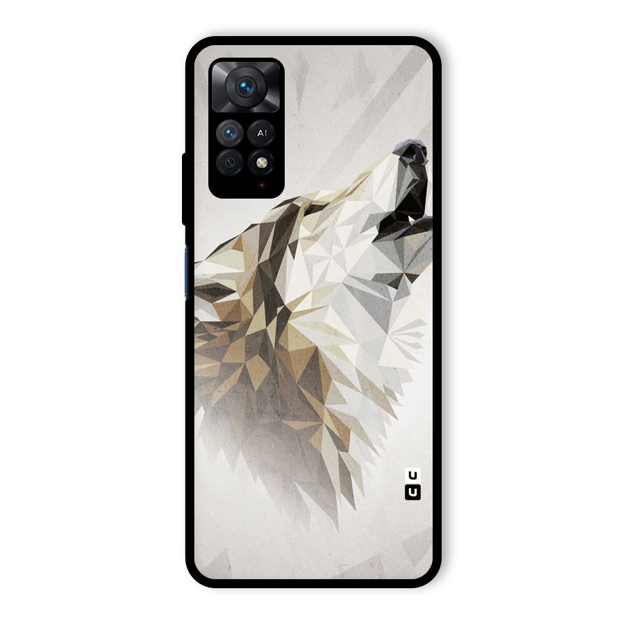 Diamond Wolf Glass Back Case for Redmi Note 11 Pro