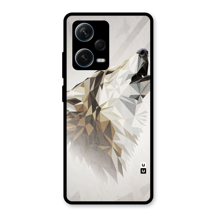 Diamond Wolf Glass Back Case for Redmi Note 12 Pro Plus 5G