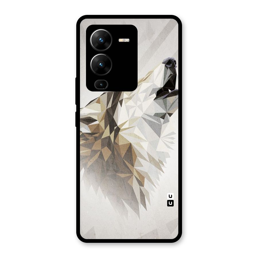 Diamond Wolf Glass Back Case for Vivo V25 Pro