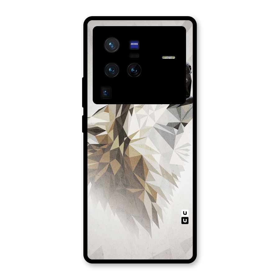 Diamond Wolf Glass Back Case for Vivo X80 Pro