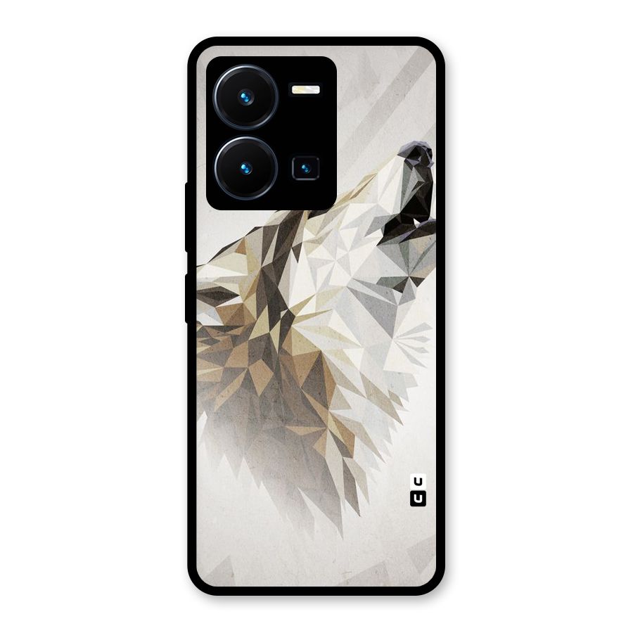 Diamond Wolf Glass Back Case for Vivo Y35