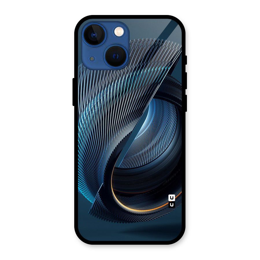 Digital Circle Pattern Glass Back Case for iPhone 13 Mini