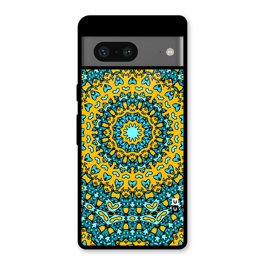 Digital Mandala Art Glass Back Case for Google Pixel 7
