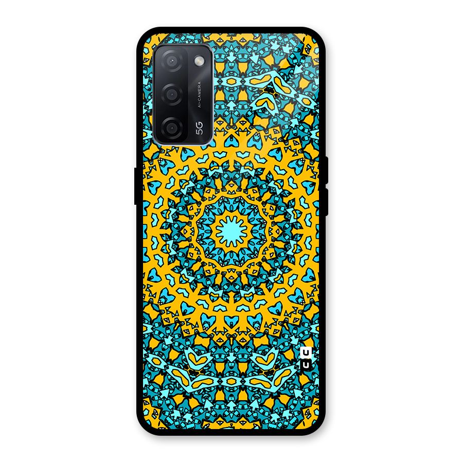 Digital Mandala Art Glass Back Case for Oppo A53s 5G