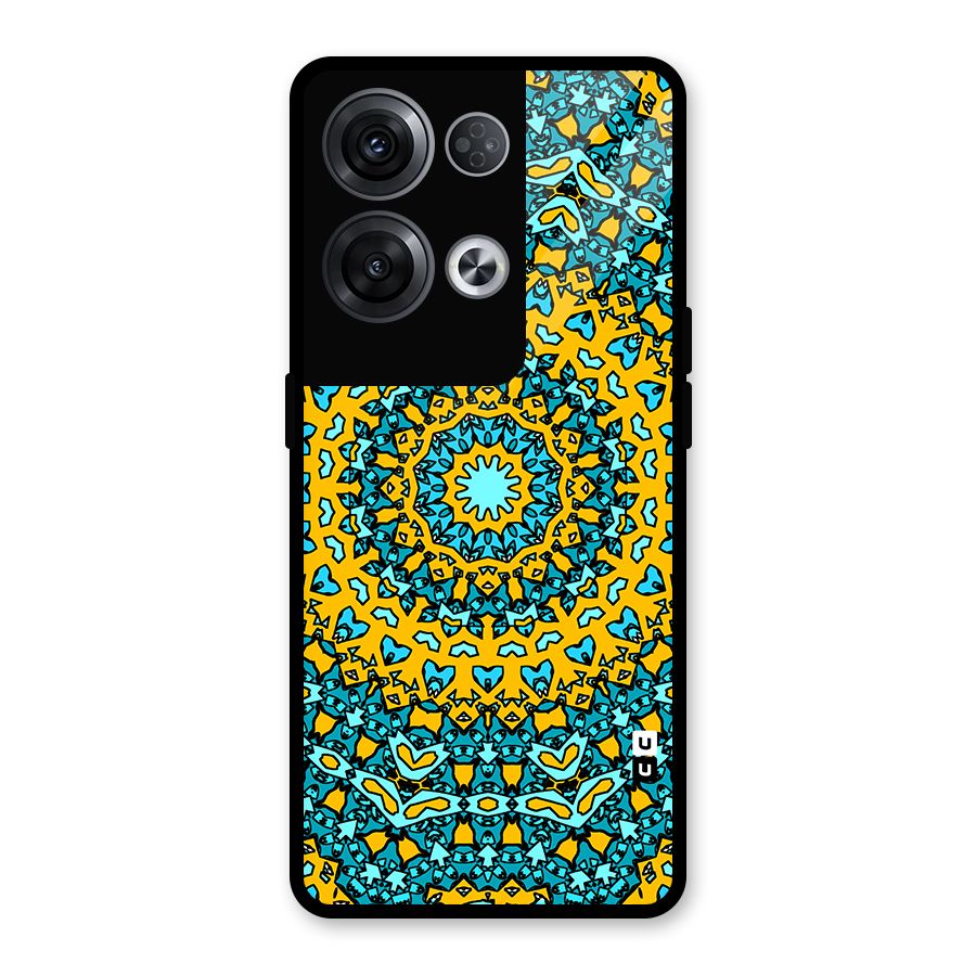 Digital Mandala Art Glass Back Case for Oppo Reno8 Pro 5G