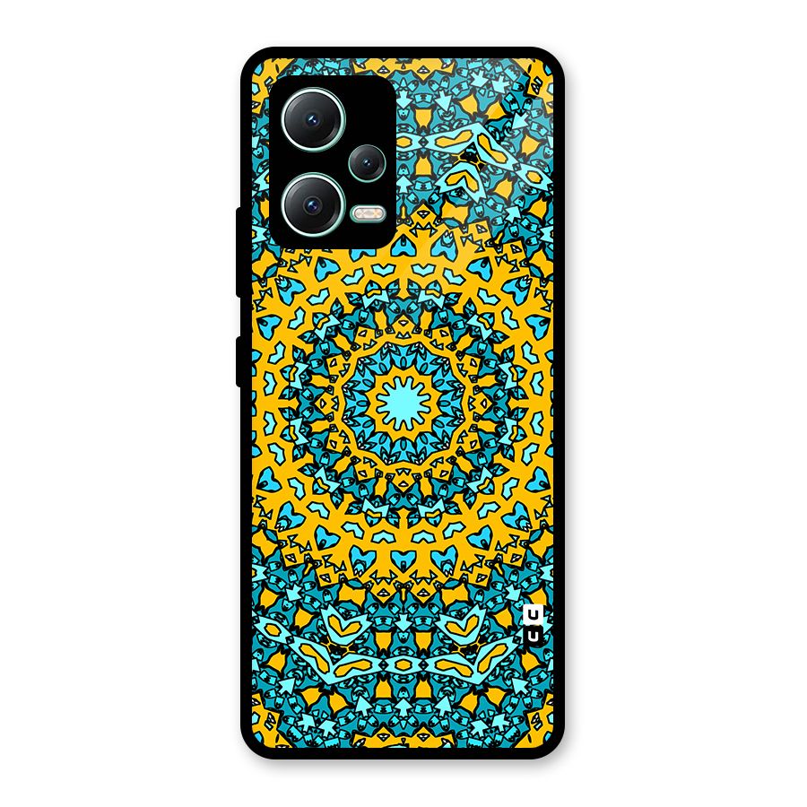 Digital Mandala Art Glass Back Case for Redmi Note 12 5G