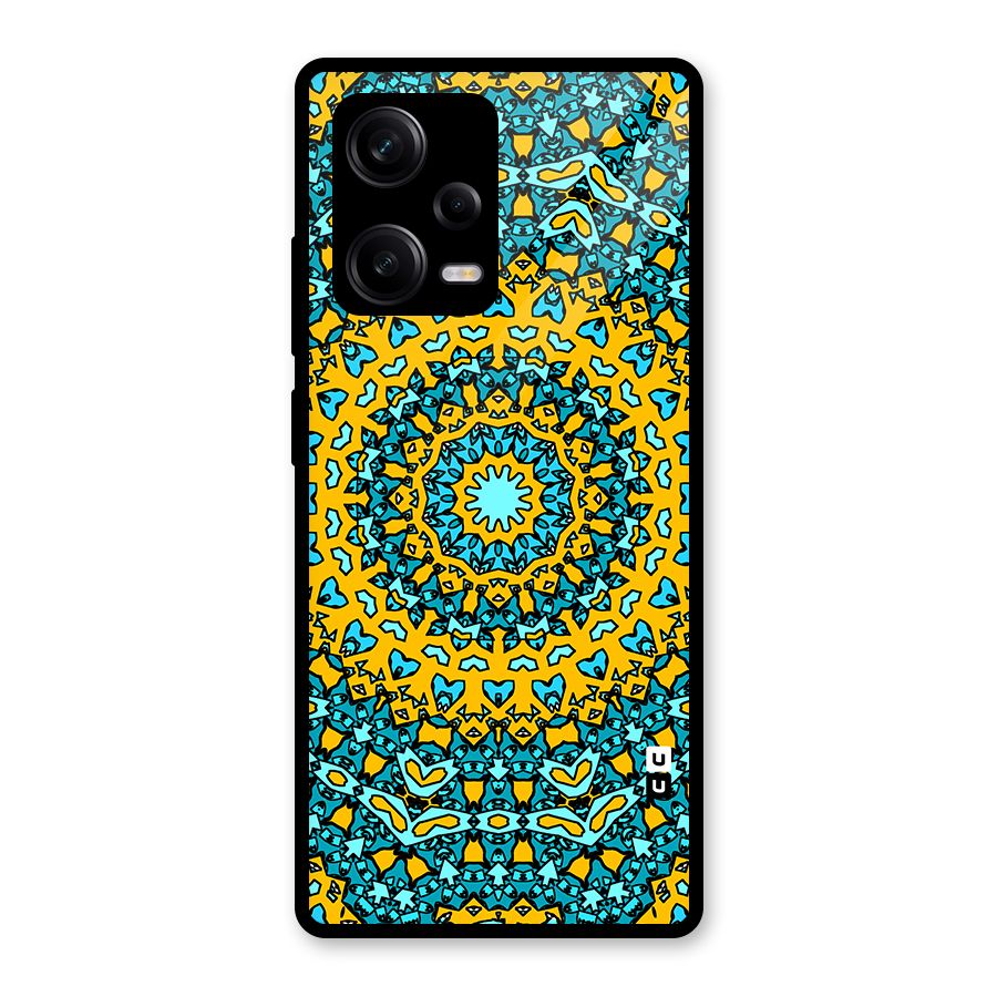 Digital Mandala Art Glass Back Case for Redmi Note 12 Pro
