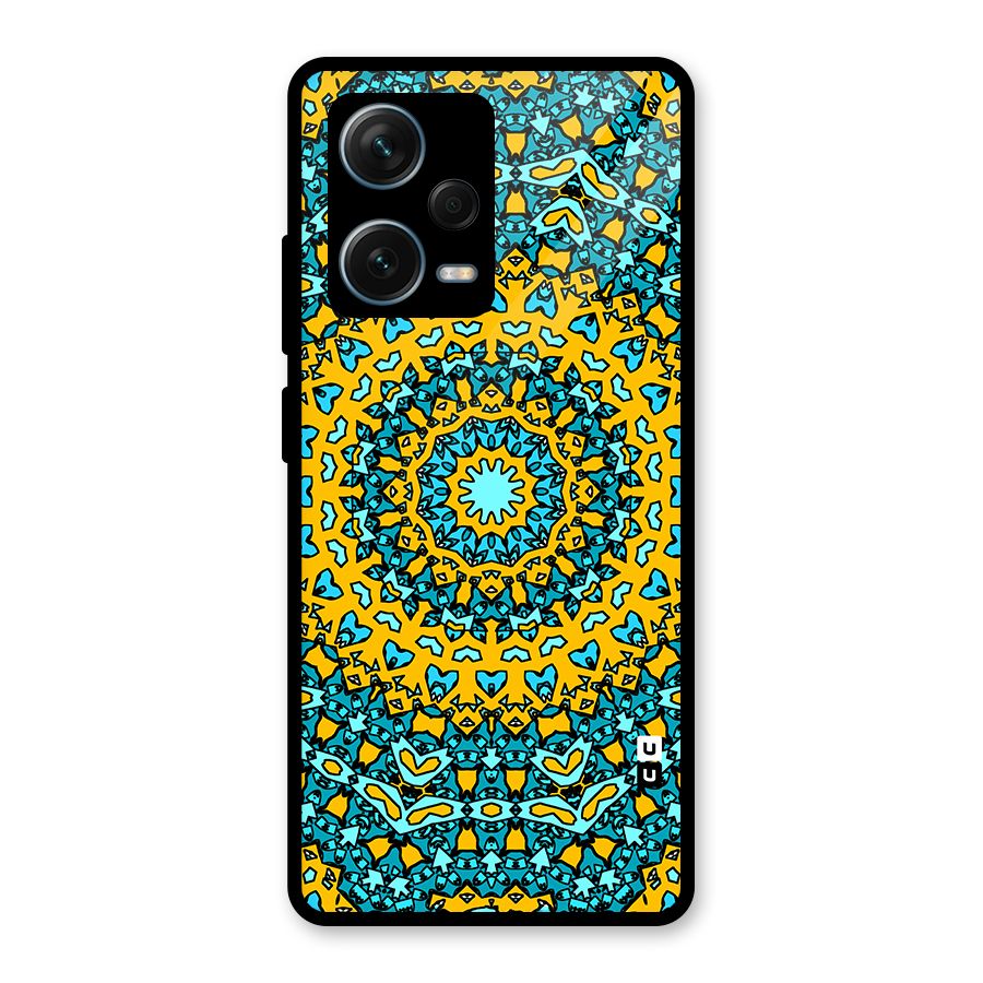 Digital Mandala Art Glass Back Case for Redmi Note 12 Pro Plus 5G