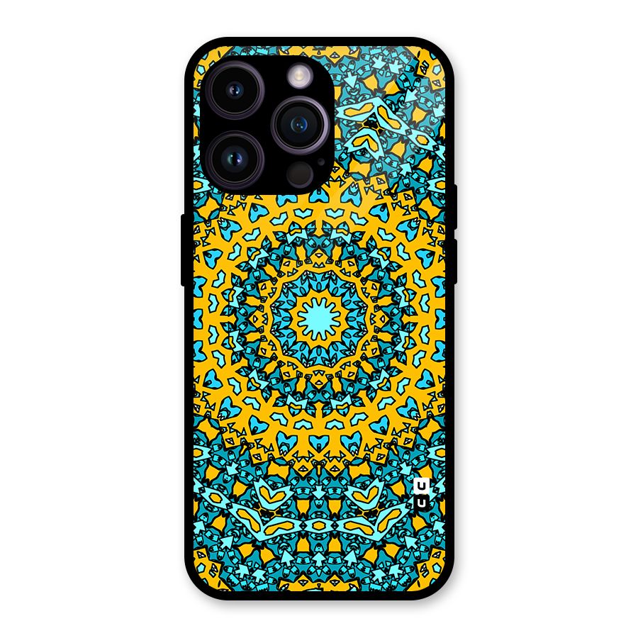 Digital Mandala Art Glass Back Case for iPhone 14 Pro Max