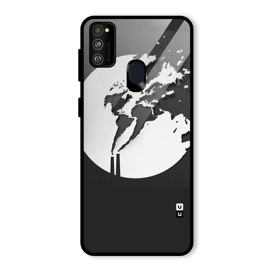 Disorted Design Black Glass Back Case for Galaxy M30s