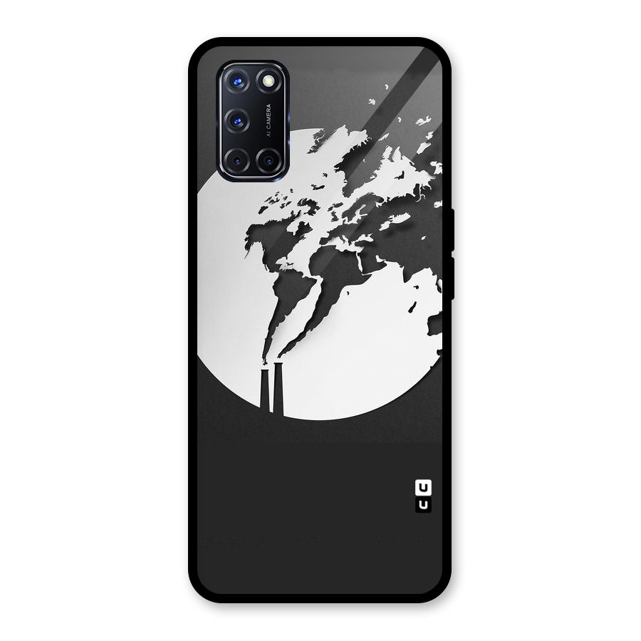 Disorted Design Black Glass Back Case for Oppo A52