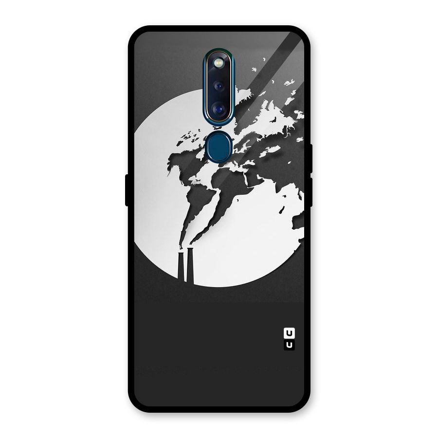 Disorted Design Black Glass Back Case for Oppo F11 Pro