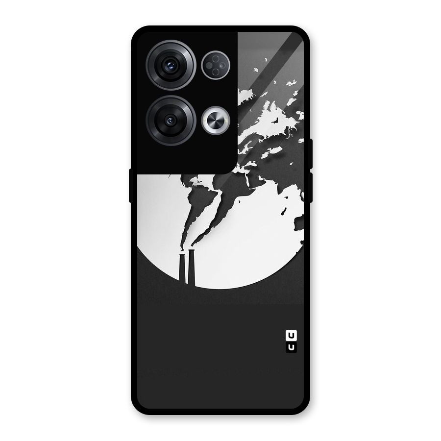 Disorted Design Black Glass Back Case for Oppo Reno8 Pro 5G