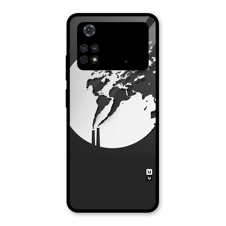 Disorted Design Black Glass Back Case for Poco M4 Pro 4G