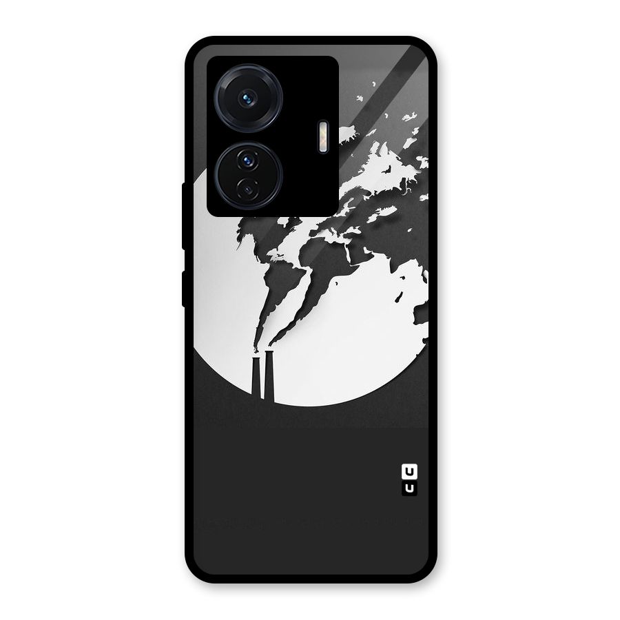Disorted Design Black Glass Back Case for Vivo T1 Pro