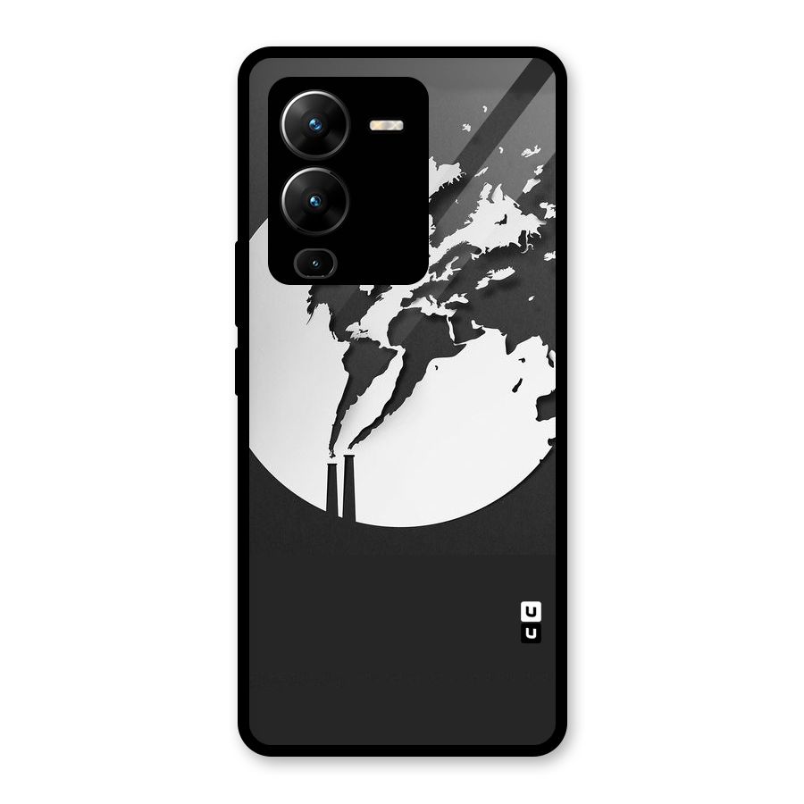Disorted Design Black Glass Back Case for Vivo V25 Pro