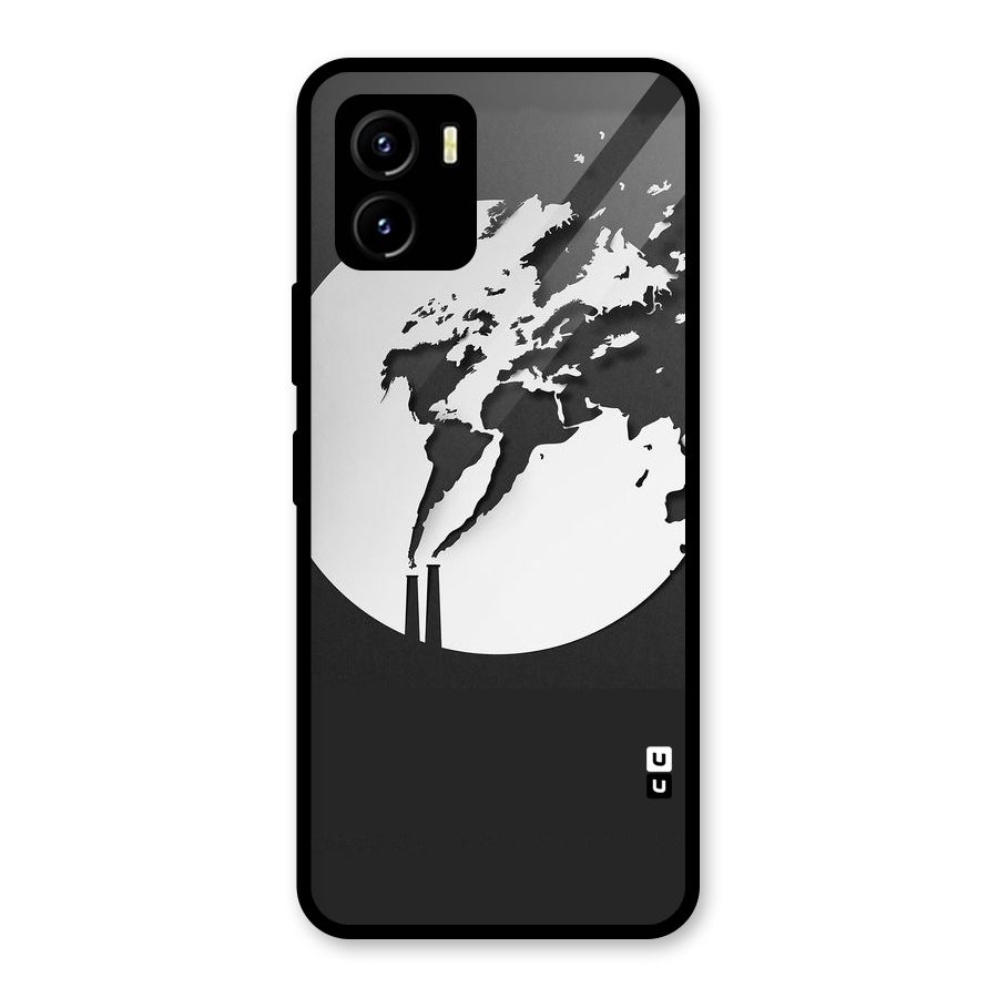 Disorted Design Black Glass Back Case for Vivo Y15s