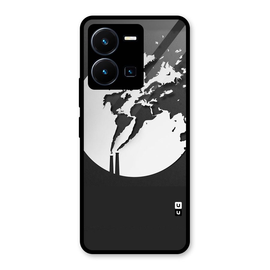 Disorted Design Black Glass Back Case for Vivo Y35