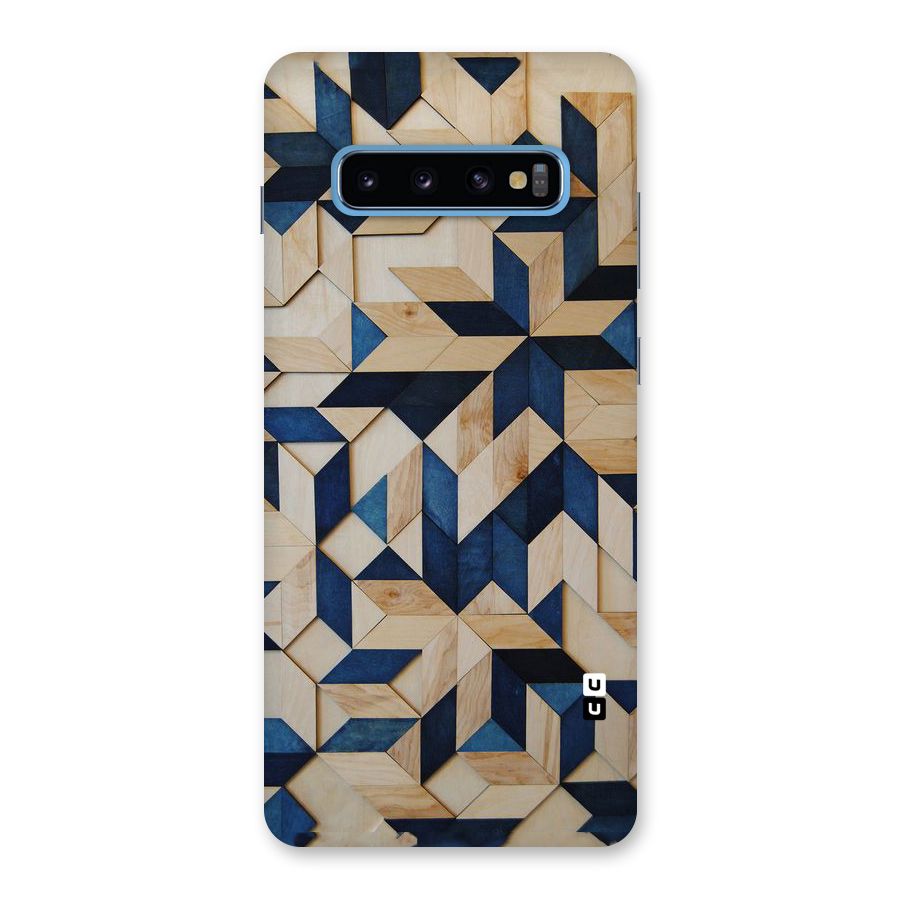 Disorted Wood Blue Back Case for Galaxy S10 Plus