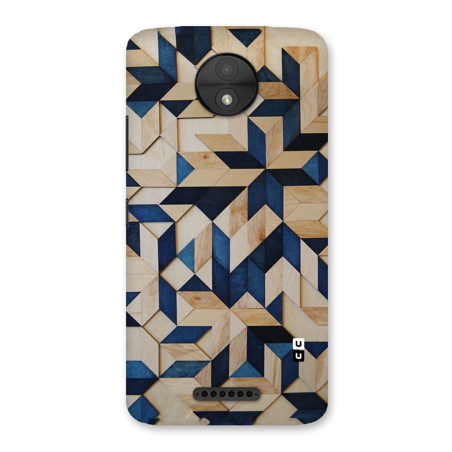 Disorted Wood Blue Back Case for Moto C