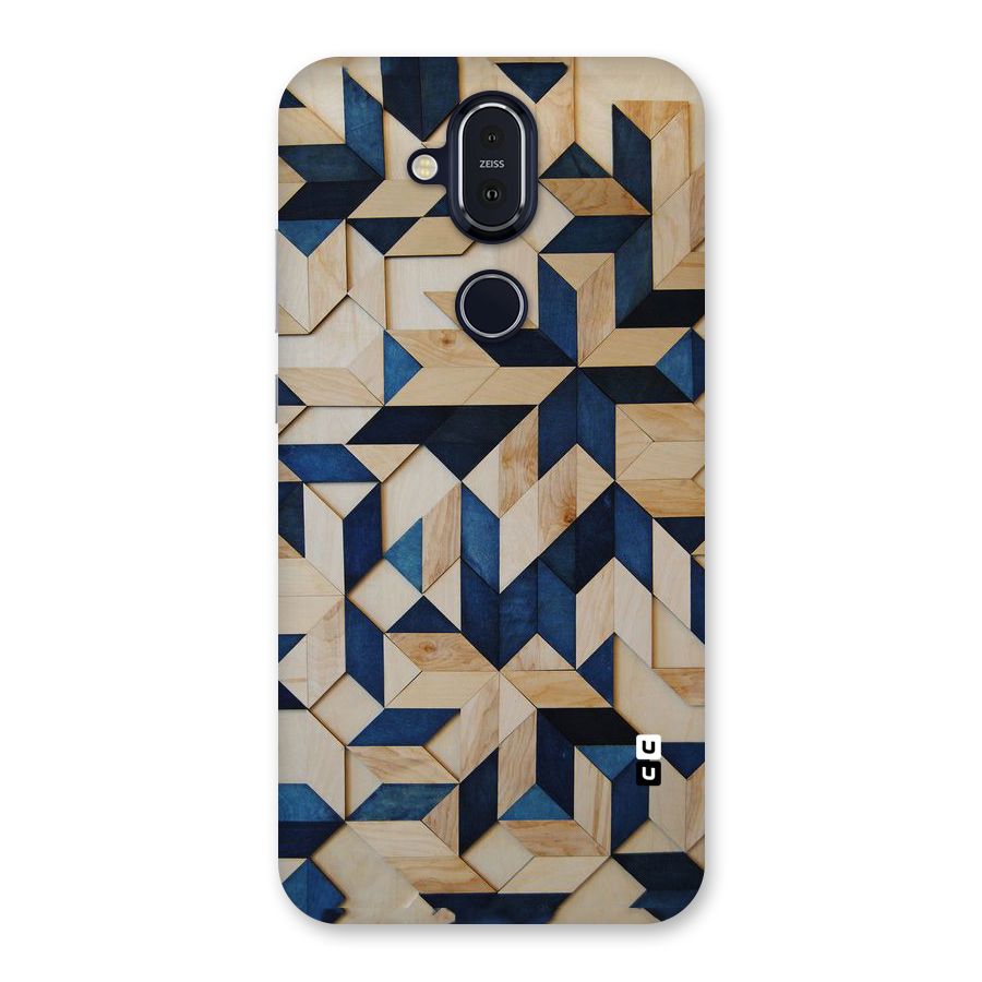 Disorted Wood Blue Back Case for Nokia 8.1