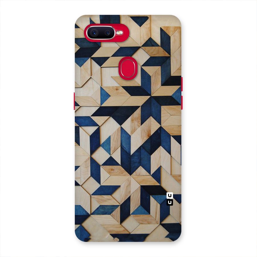 Disorted Wood Blue Back Case for Oppo F9 Pro