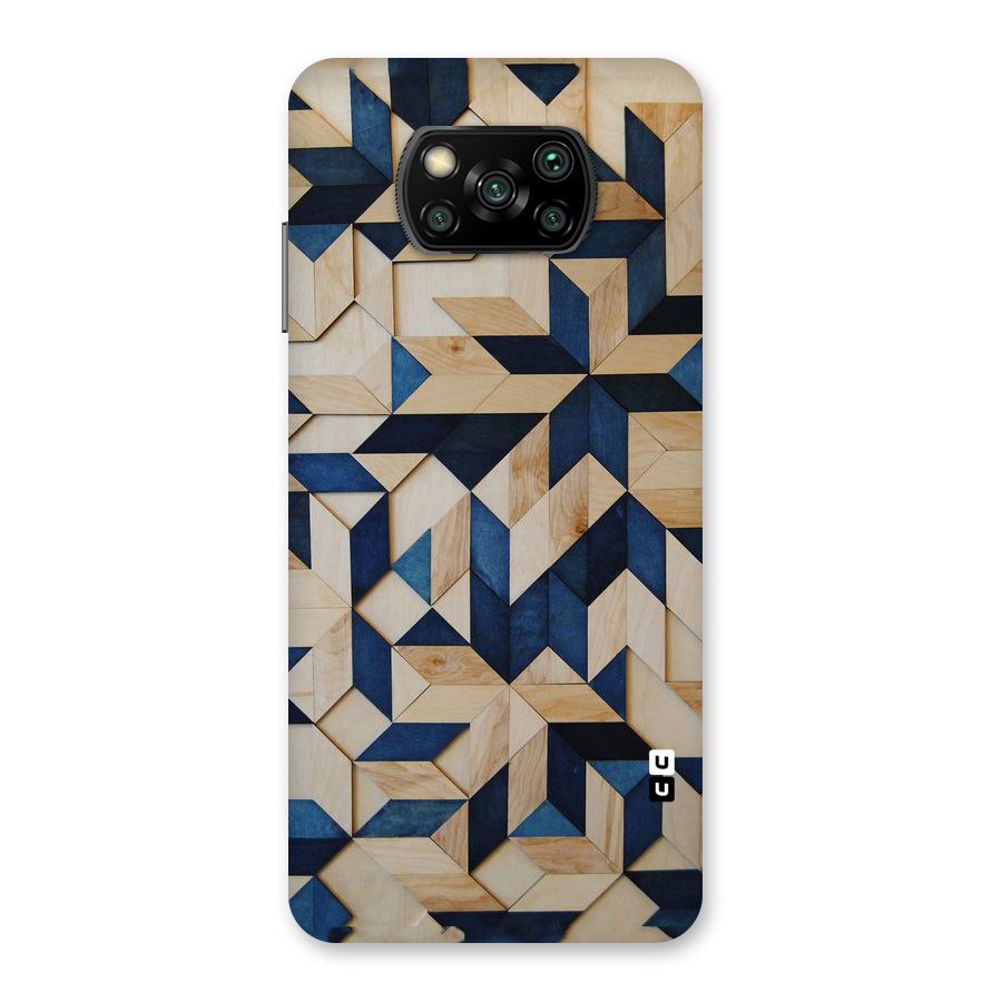 Disorted Wood Blue Back Case for Poco X3