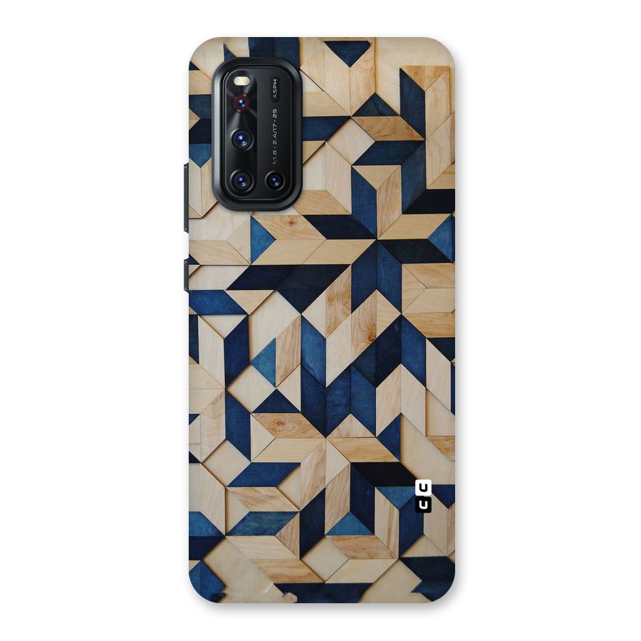 Disorted Wood Blue Back Case for Vivo V19