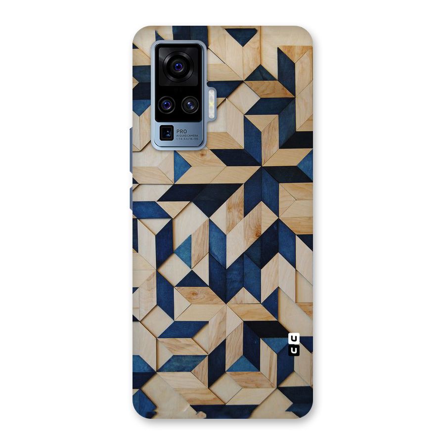 Disorted Wood Blue Back Case for Vivo X50 Pro