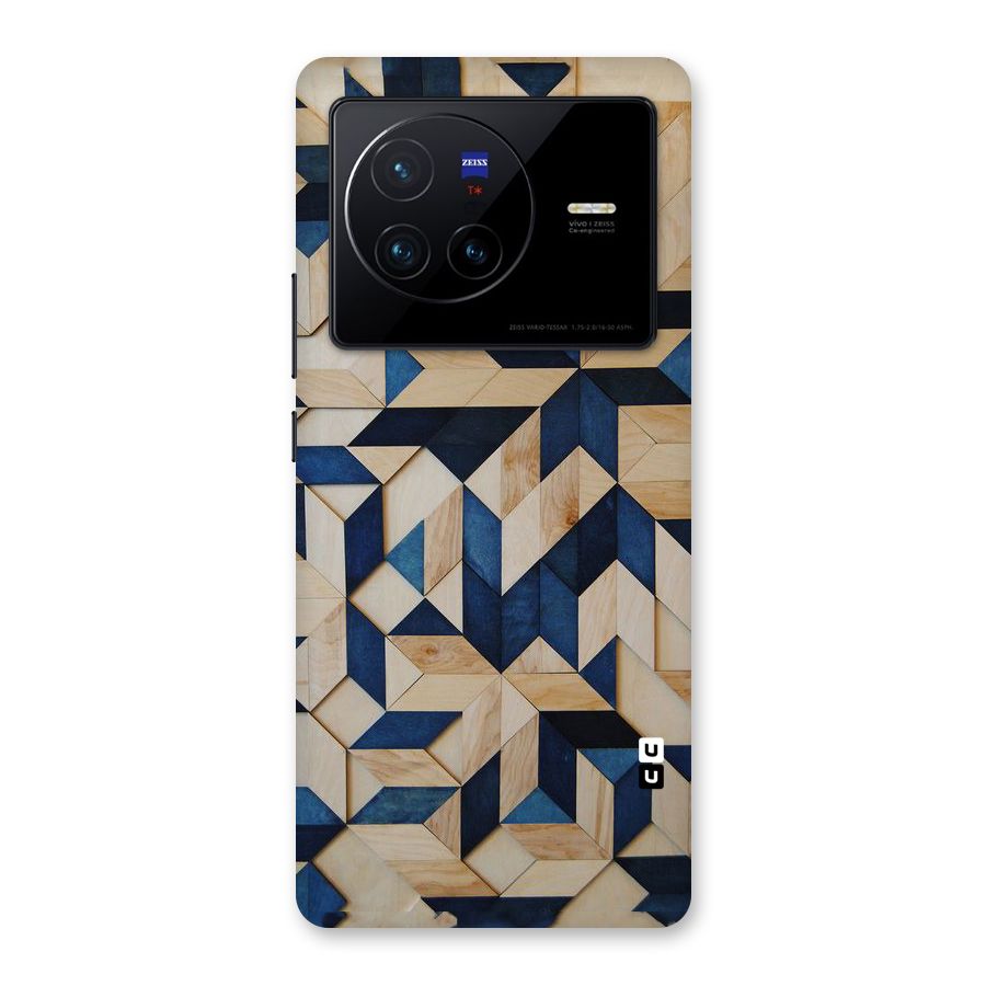 Disorted Wood Blue Back Case for Vivo X80